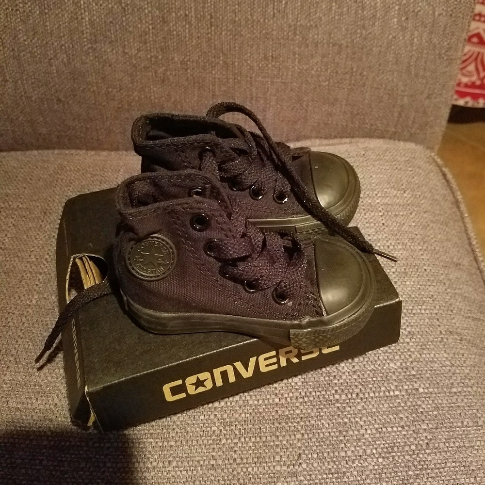 Baby black hightop Chuck Taylor's